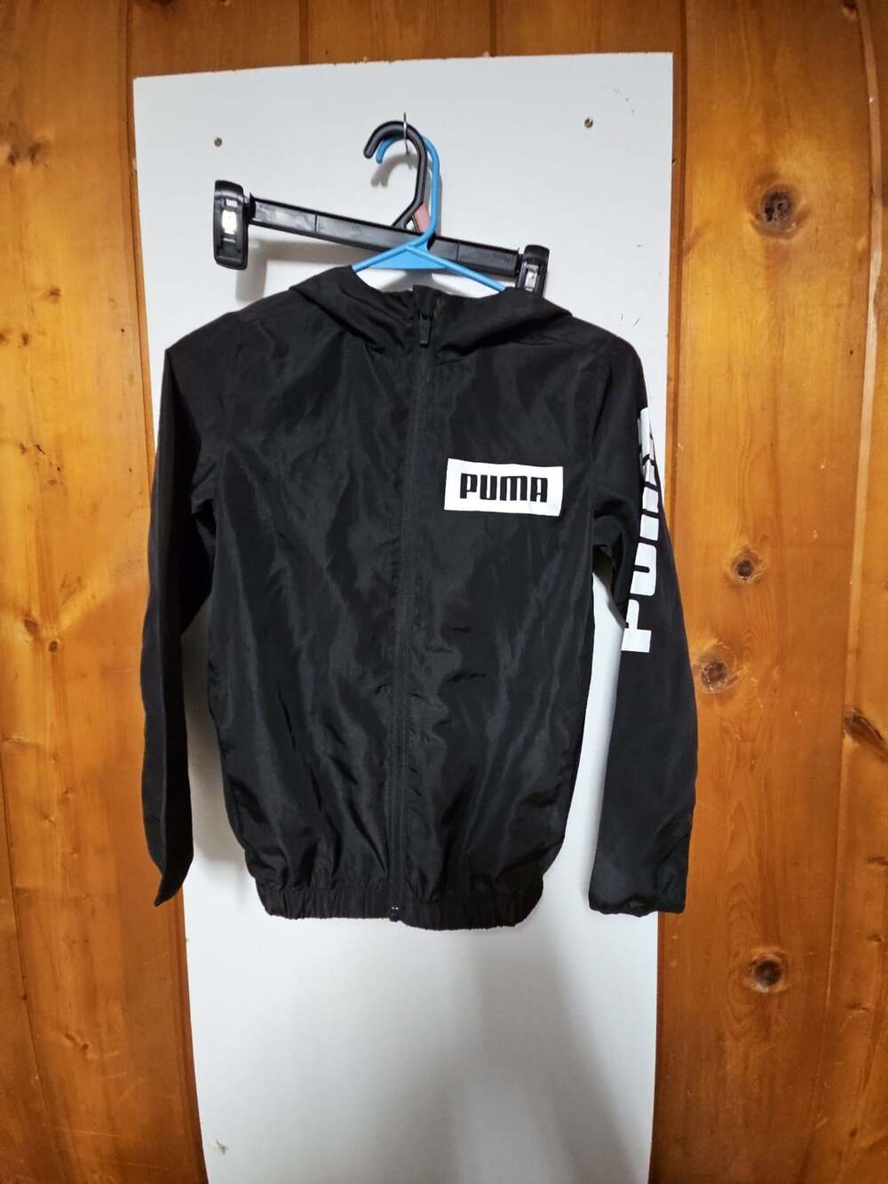 Puma Black Full Zip Hooded Windbreaker Jacket